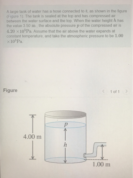 Solved A large tank of water has a hose connected to it, as | Chegg.com