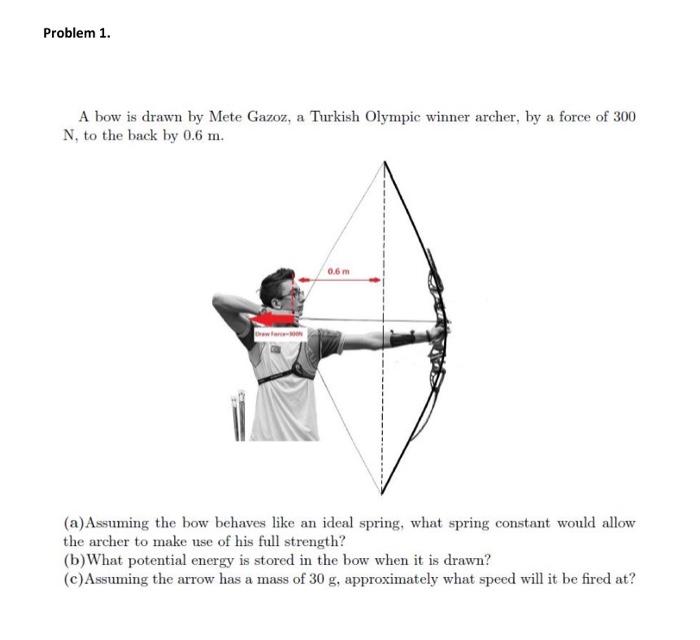 Solved A bow is drawn by Mete Gazoz, a Turkish Olympic | Chegg.com