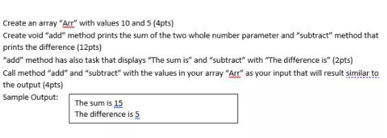 Solved Create an array Arr