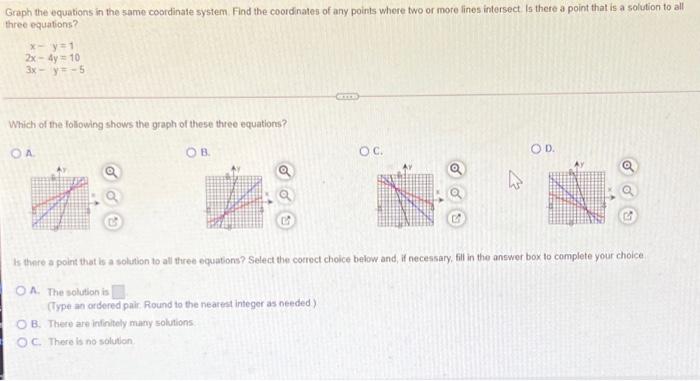 Solved a Graph the equations in the same coordinate system. | Chegg.com