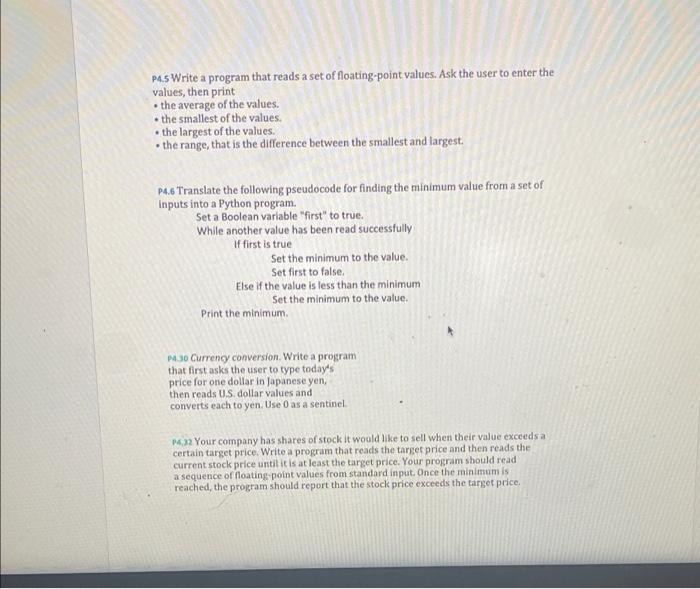 Solved P4.5 Write a program that reads a set of | Chegg.com