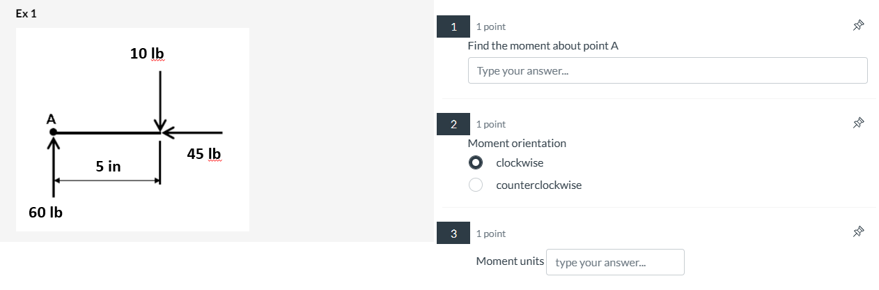 Solved 1 Find The Moment About Point A2 Moment Chegg