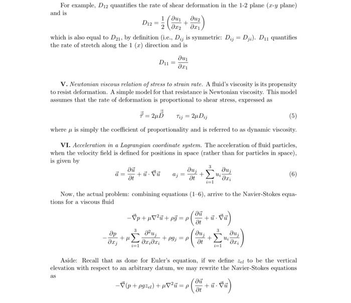 Solved 2. Derivation of Navier-Stokes equations. In what | Chegg.com