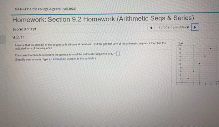 Solved MATH-1314.290 College Algebra (Fall 2020) Homework: | Chegg.com