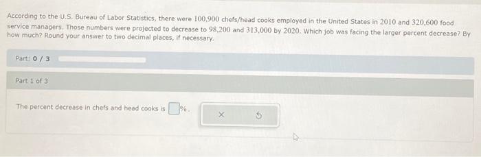 Solved According To The U.S. Bureau Of Labor Statistics, | Chegg.com