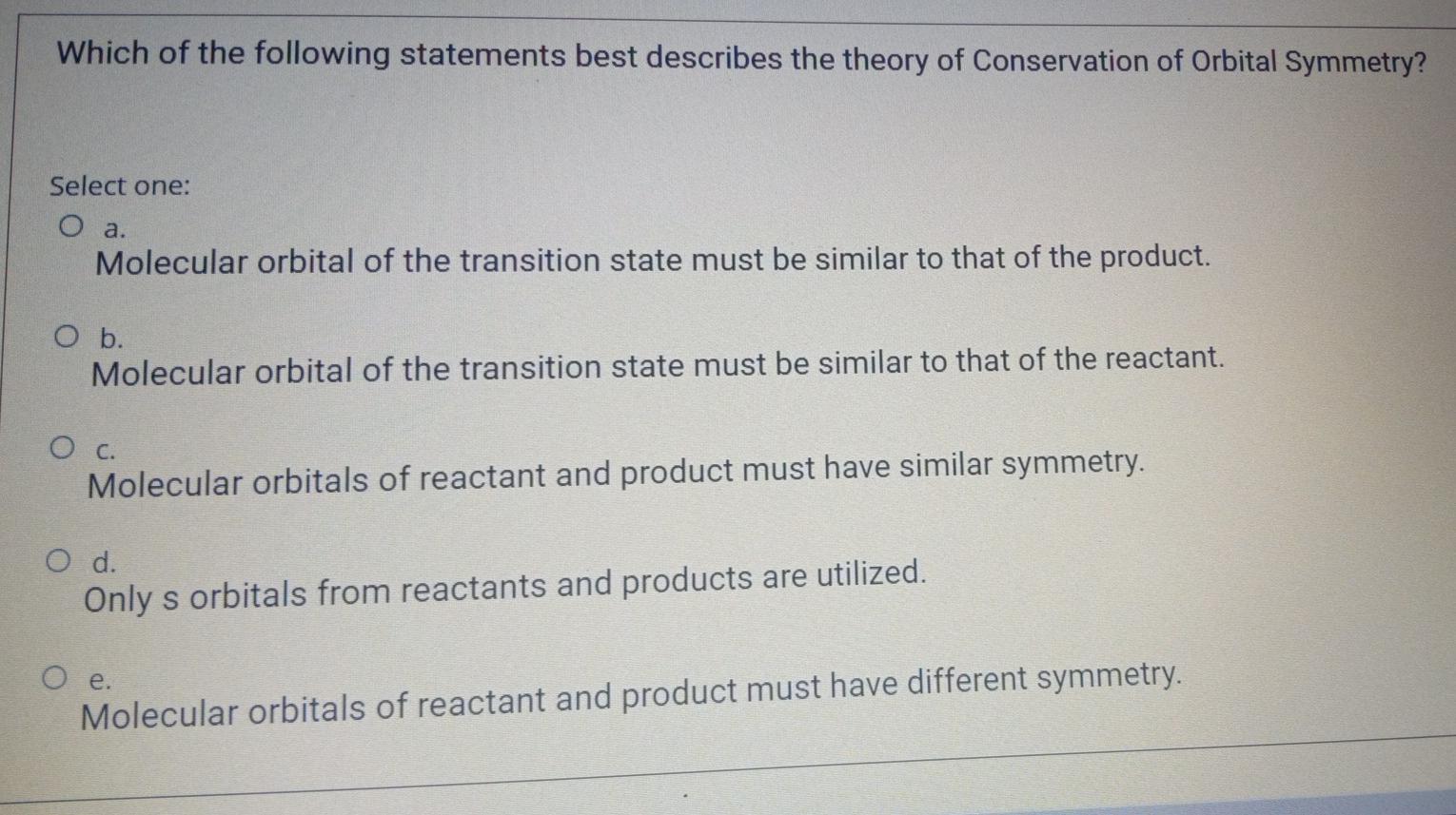 Solved Which of the following statements best describes the