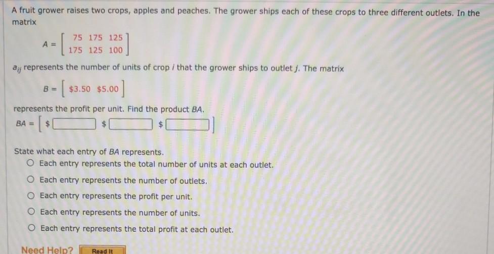 Solved A Fruit Grower Raises Two Crops, Apples And Peaches. | Chegg.com