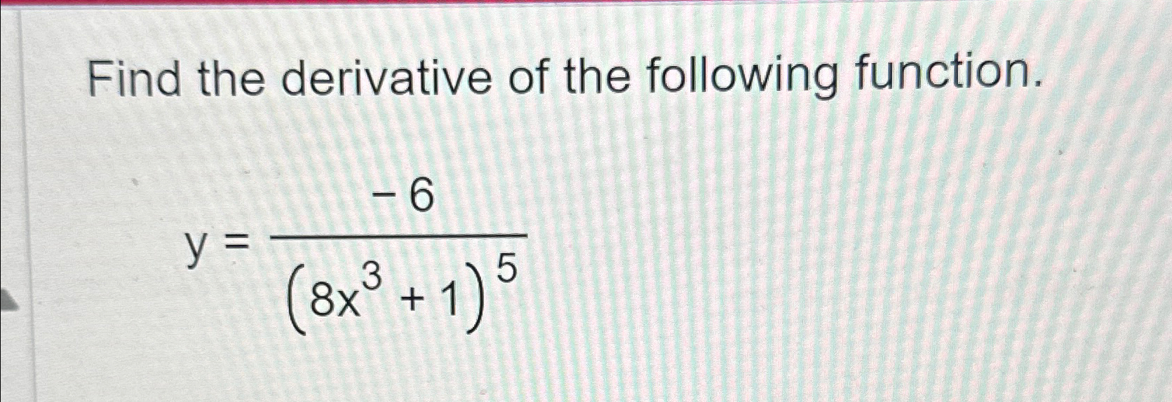 Solved Find the derivative of the following | Chegg.com