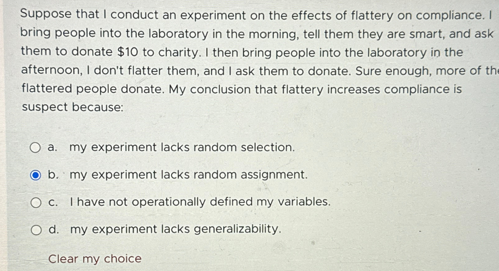 Solved Suppose that I conduct an experiment on the effects | Chegg.com