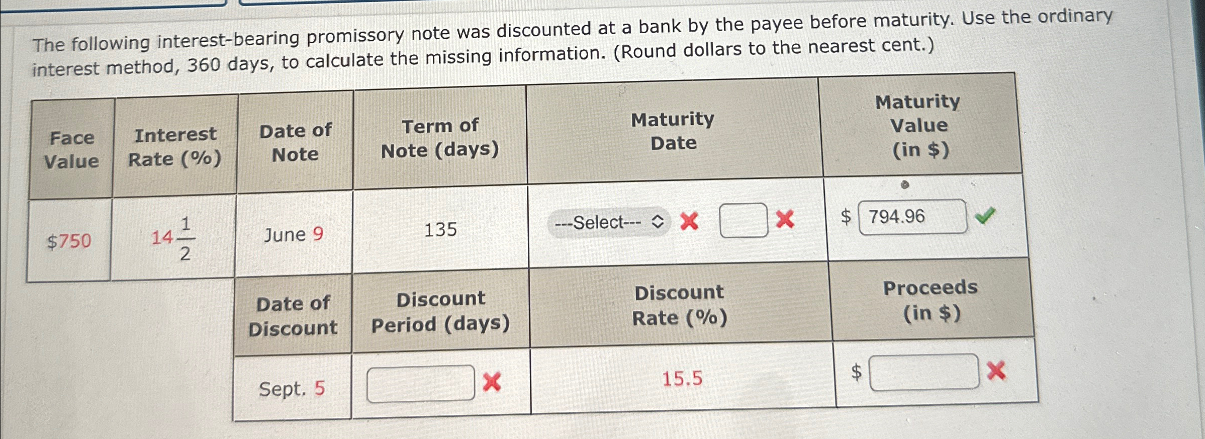Solved The following interest-bearing promissory note was | Chegg.com