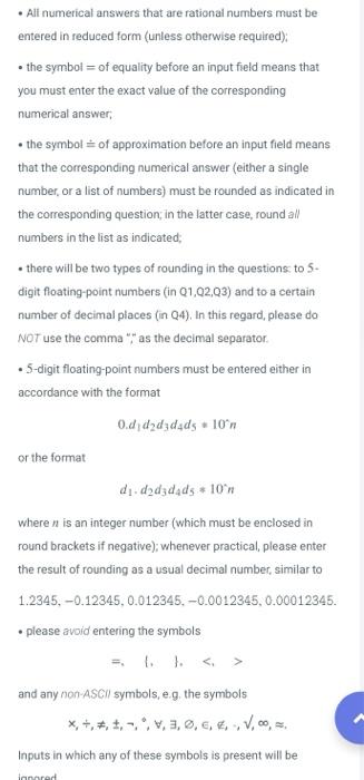 Solved • All numerical answers that are rational numbers | Chegg.com