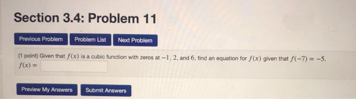 Solved Section 3.4: Problem 11 Previous Problem Problem List | Chegg.com