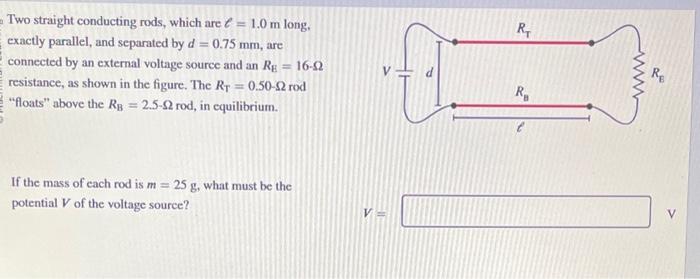 Solved Two straight conducting rods, which are ℓ=1.0 m long. | Chegg.com
