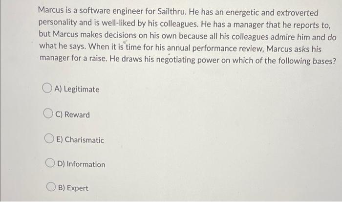 Solved Marcus is a software engineer for Sailthru. He has an | Chegg.com