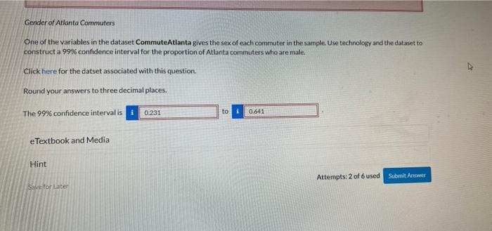 Gender of Atlanta Commuters
One of the variables in the dataset CommuteAtlanta gives the sex of each commuter in the sample.