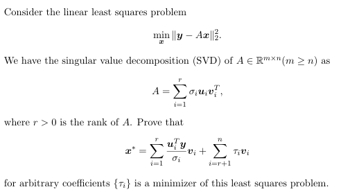 Solved Consider the linear least squares | Chegg.com