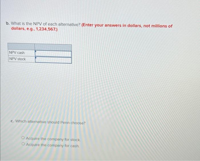 Solved Penn Corp Is Analyzing The Possible Acquisition Of