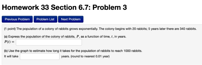 Solved Homework 33 Section 6.7: Problem 3 Previous Problem | Chegg.com