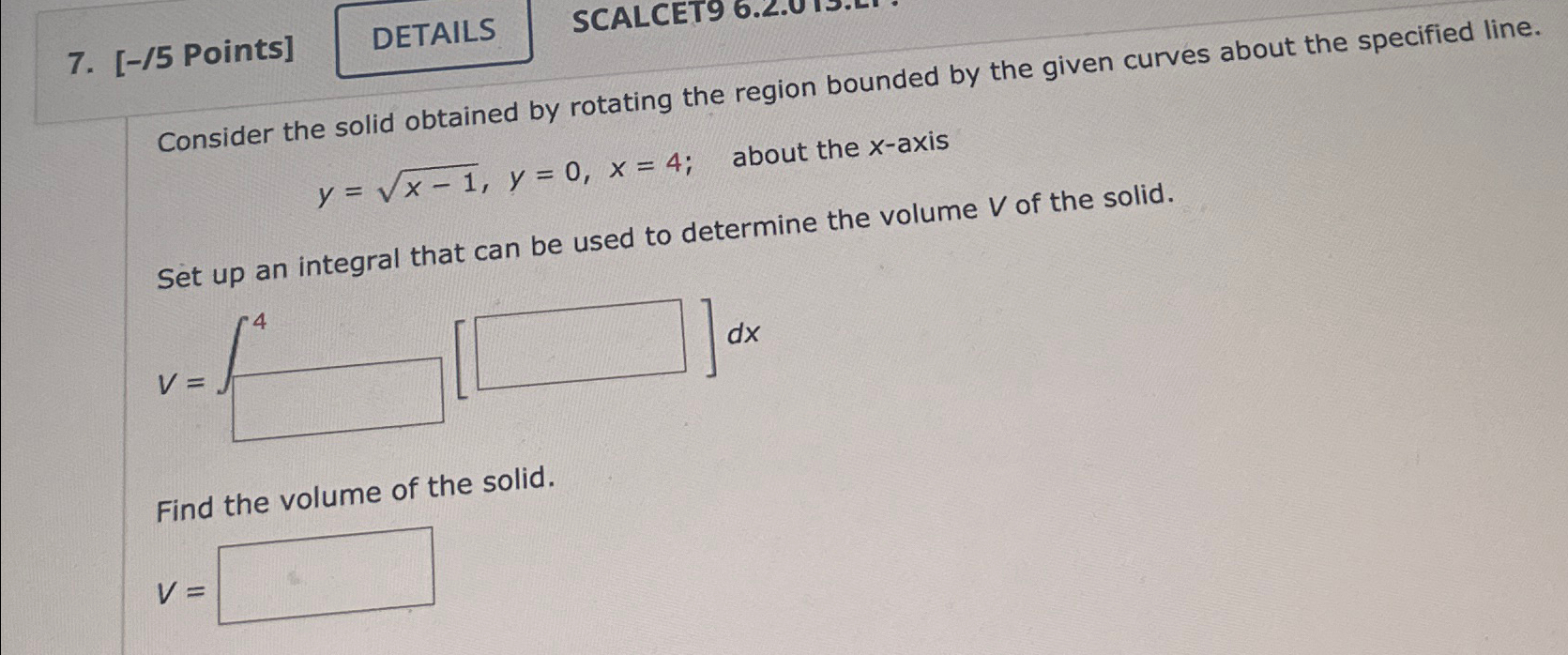 Solved Consider the solid obtained by rotating the region | Chegg.com