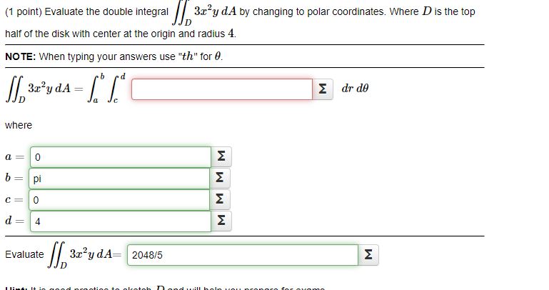 Solved 1 ﻿point ﻿evaluate The Double Integral ∬d3x2yda By