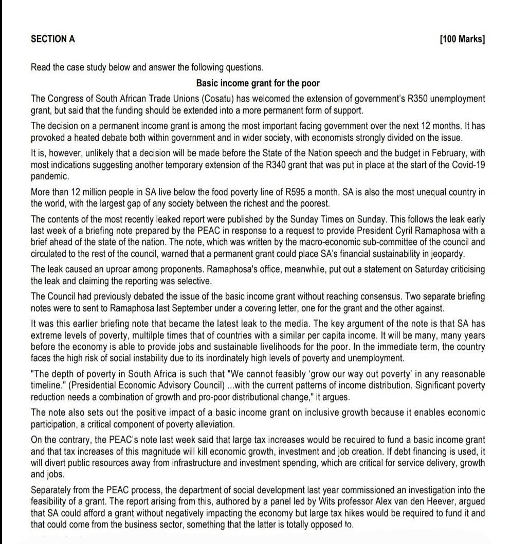 Solved Section A Read The Case Study Below And Answer The Chegg Com