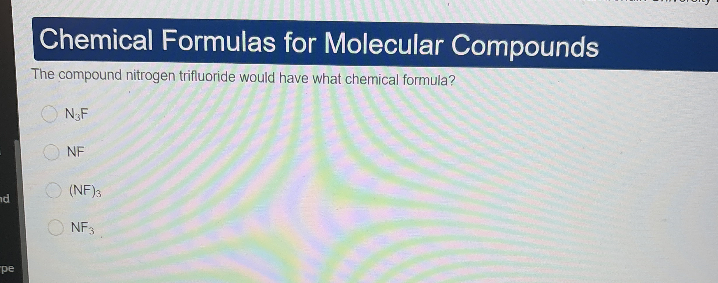 Chemical Formulas for Molecular CompoundsThe compound | Chegg.com
