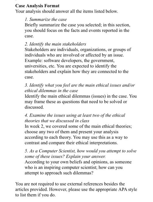 case. 2. Identify the main stakeholders Stakeholders | Chegg.com