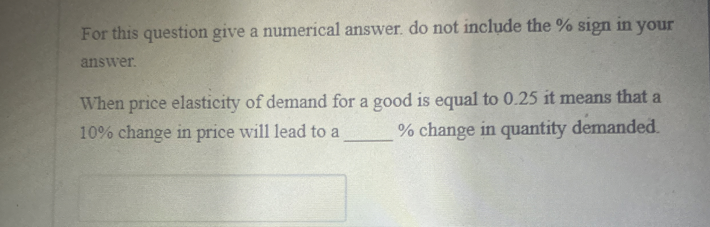 Solved For this question give a numerical answer. do not | Chegg.com
