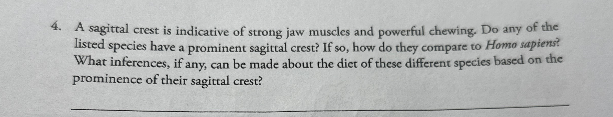 Solved A sagittal crest is indicative of strong jaw muscles | Chegg.com