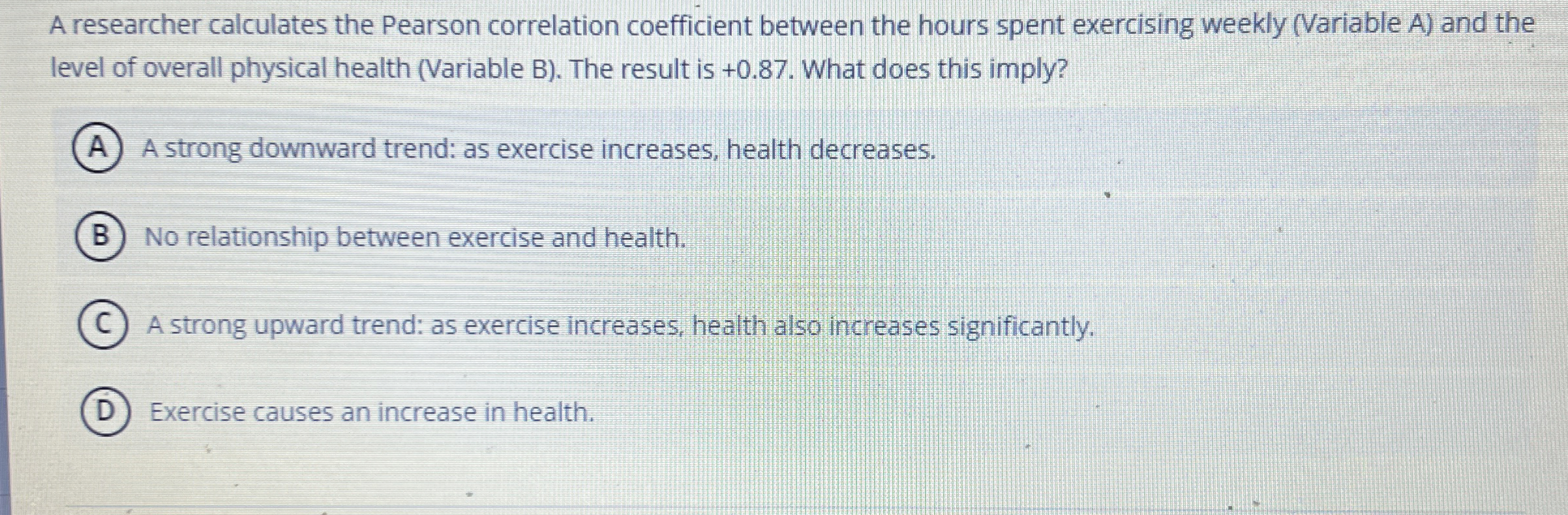 Solved A researcher calculates the Pearson correlation