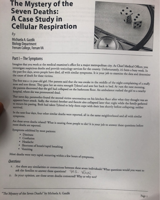 cellular respiration case study mystery seven deaths answers