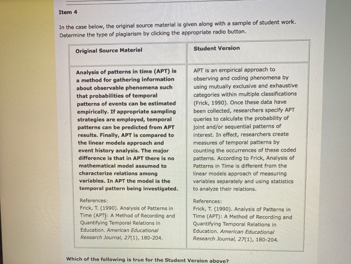 Item 4 In the case below, the original source