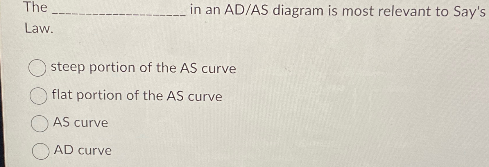 Solved The in an AD/AS diagram is most relevant to Say's | Chegg.com