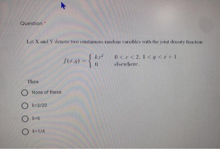 Question Let X And Y Denole Two Continuous Random Chegg Com