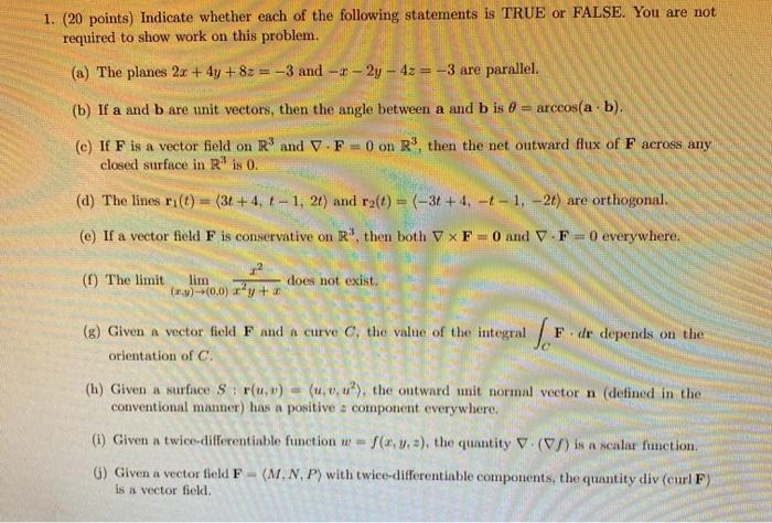 Solved 1 Points Indicate Whether Each Of The Follow Chegg Com