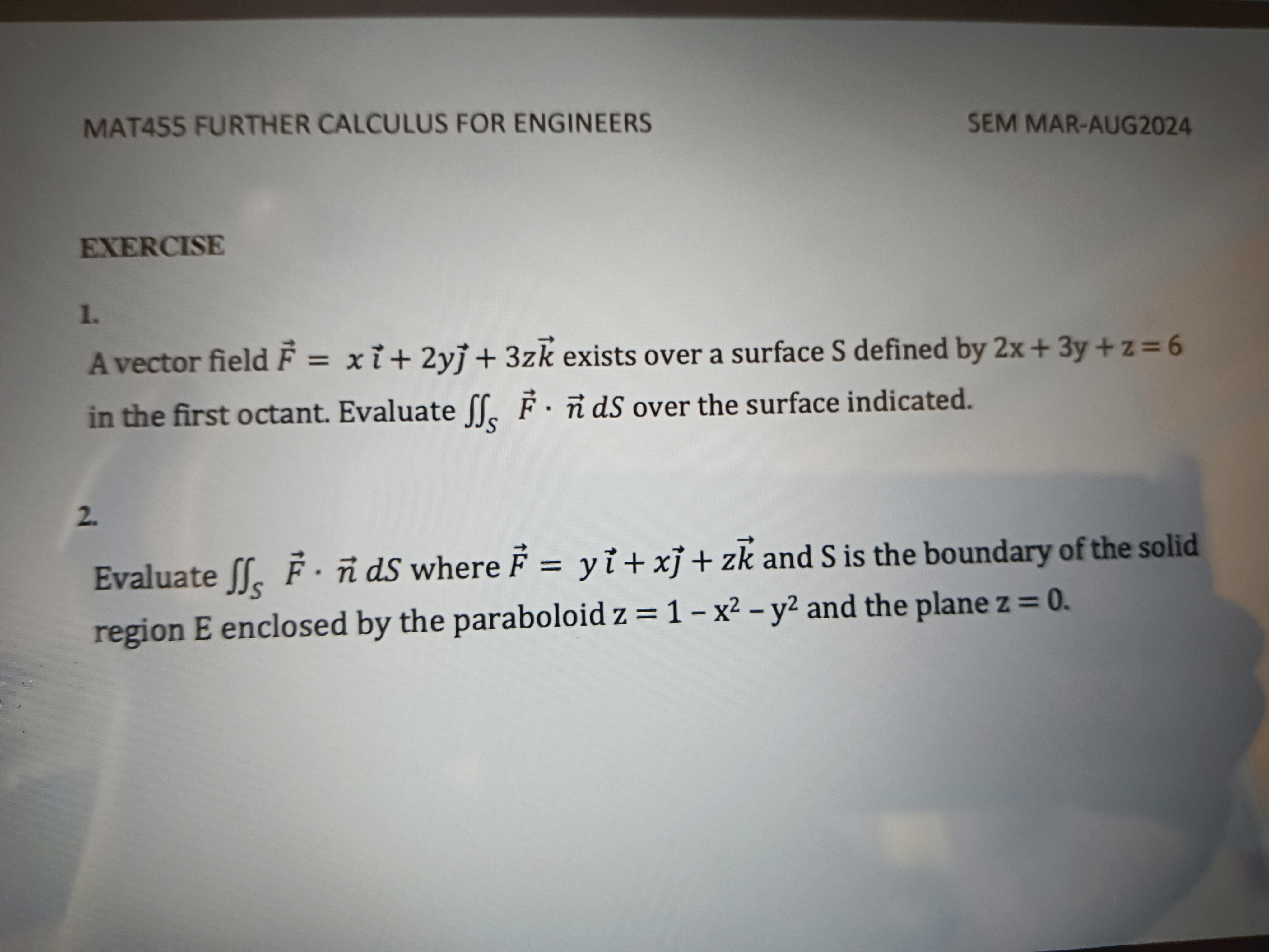 Solved EXERCISEA vector field | Chegg.com