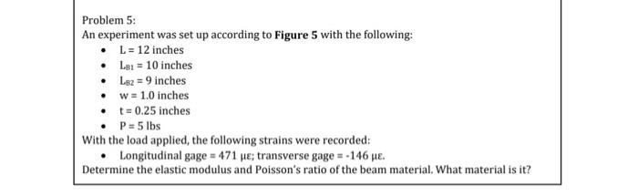 Solved Problem 5: An experiment was set up according to | Chegg.com