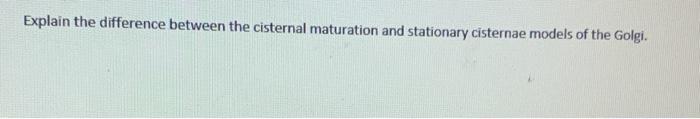 Solved Explain the difference between the cisternal | Chegg.com