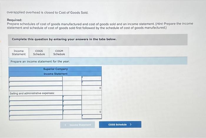 Solved Problem 3-13 (Algo) Schedules Of Cost Of Goods | Chegg.com