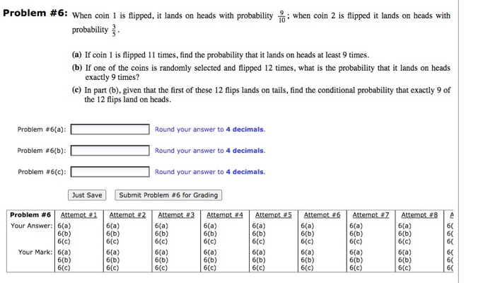 Solved Problem #6: When Coin 1 Is Flipped, It Lands On Heads | Chegg.com