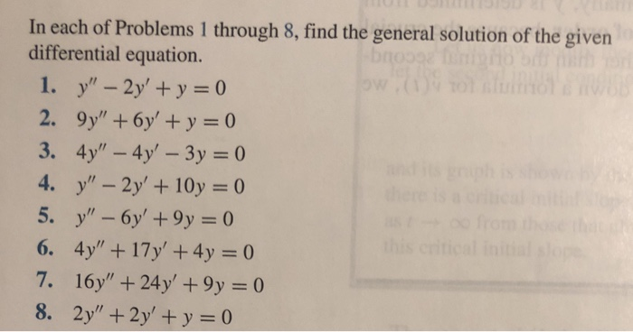 Solved In Each Of Problems 1 Through 8 Find The General 9474