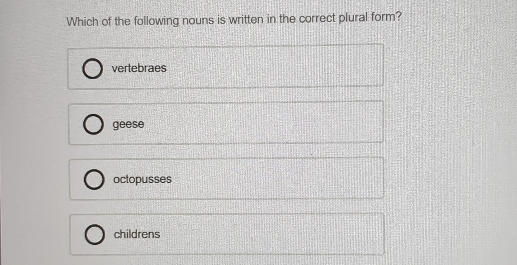Solved Which Of The Following Nouns Is Written In The Chegg
