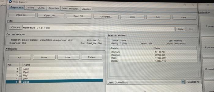 Solved l'm using WEKA tools to normalize my dataset ( | Chegg.com