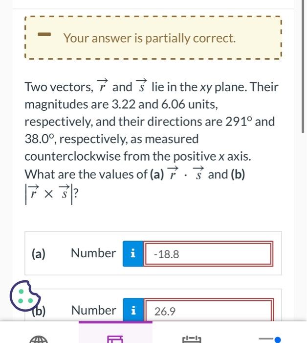 Solved Two vectors, r and s lie in the xy plane. Their | Chegg.com