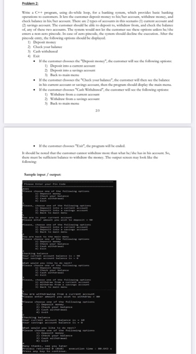 Solved Problem? Write a C++ program, wing dobile lege, which | Chegg.com