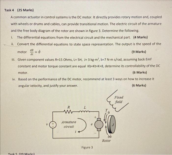 Solved Task 4 (25 Marks) A common actuator in control | Chegg.com