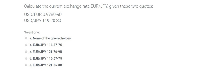 Solved Calculate The Current Exchange Rate Eur Jpy Given Chegg Com