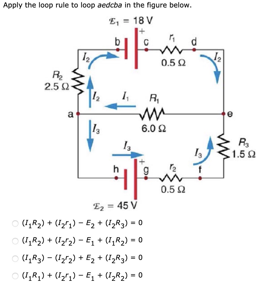 Solved Apply the loop rule to loop aedcba in the figure | Chegg.com