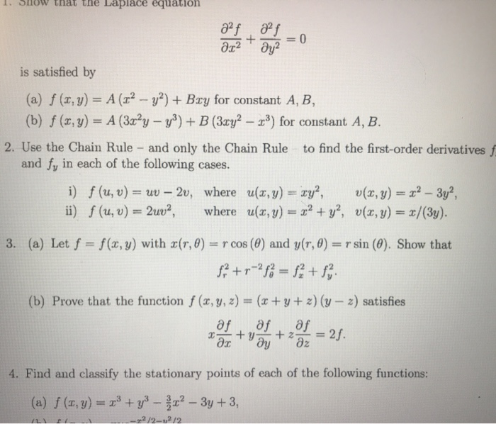 Solved 1 Show That The Laplace Equation f3f O Azz Z 0 Chegg Com
