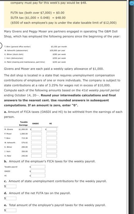 Since the SUTA rates changes are made at the end of | Chegg.com